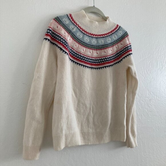 Lambswool Blend Sweater Fair Isle Dog Paw Novelty White by Tabitha Webb M - Picture 4 of 8